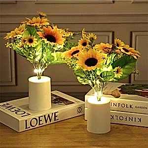 Günebakan Çiçeği (Ayçiçeği) Tasarımlı Dekoratif Led Işıklı Lamba 27,5 cm x 7,5 cm