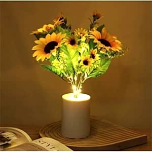 Günebakan Çiçeği (Ayçiçeği) Tasarımlı Dekoratif Led Işıklı Lamba 27,5 cm x 7,5 cm