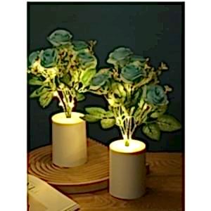 Gül Aranjmanı Tasarımlı Dekoratif Led Işıklı Lamba 30 cm x 7,5 cm