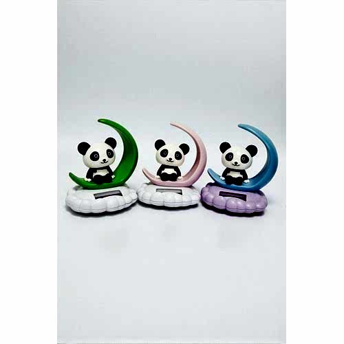 Güneş Enerjili Dans Eden Sevimli Panda Tasarımlı Biblo – 9 cm Dekoratif Masa Üstü Figür
