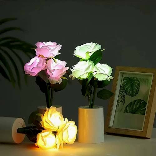 Güllü Dekoratif Led Işıklı Lamba 27 cm x 8 cm