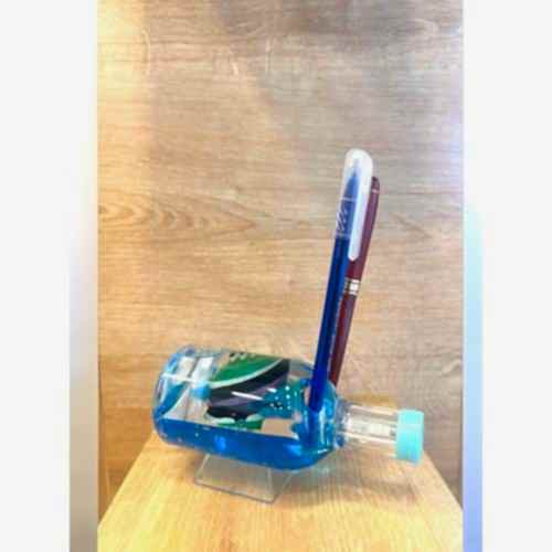 Işıklı Deniz Temalı Gemi Sulu Kalemlik – LED'li Masa Dekoru (14.5 cm)