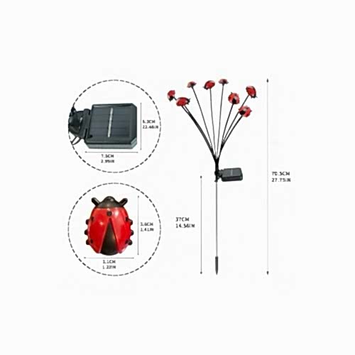 Uğur Böceği Tasarımlı Solar Bahçe Aydınlatması – Esnek LED Işıklar, Rüzgarda Sallanan Dekoratif