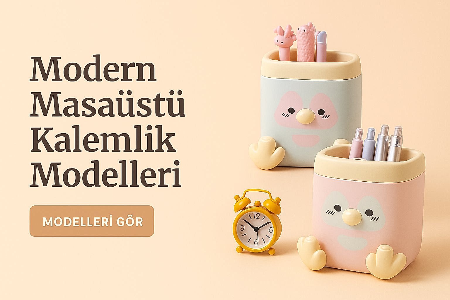 Modern masaüstü dekoratif kalemlik modelleri